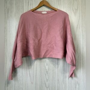 Altar’d State Pink Slouchy Sweater Cropped Size L EUC